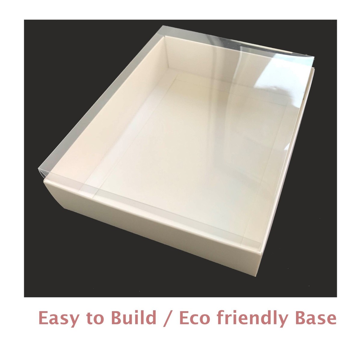 Clear Lid White Gift Box- 20x17x5 cm 10pcs Display Packaging