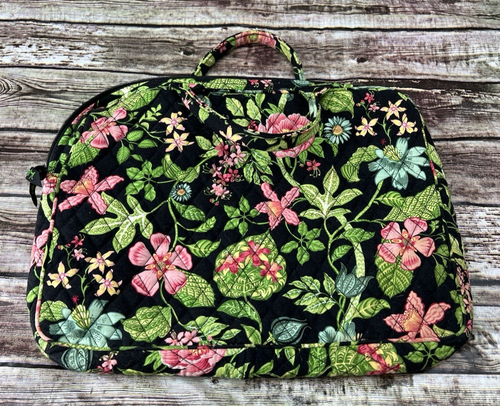 Vera Bradley Quilted Laptop Case Botanica Green Pink Floral Print Size 15" x 12" - Picture 2 of 5