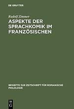 Aspekte Der Sprachkomik Im FranzöSischen | Buch | 9783484520332-image