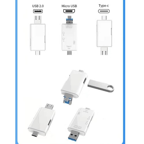 Universal USB C MicroUSB SDTF Card Reader for Computers Tablets and Phones - Photo 7 sur 10