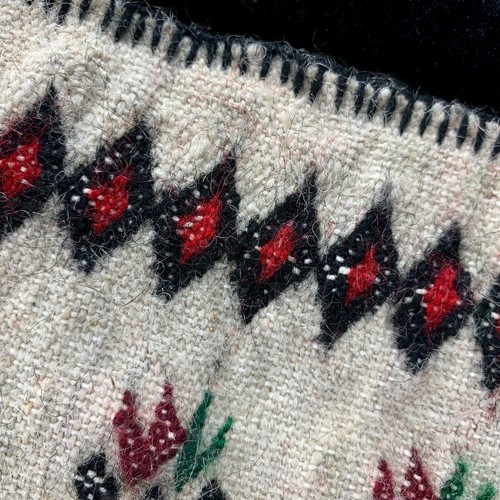Vintage Off White Ethnic Wool Hand Weaving Bag or Pillow Cover Boho 14 X 12 - Picture 7 of 11