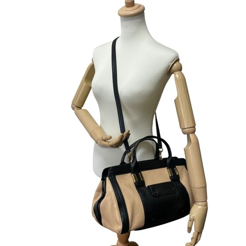 Auténtico bolso de hombro Chloe 2 vías Alice bicolor beige cuero negro Y2K - Imagen 23 de 24