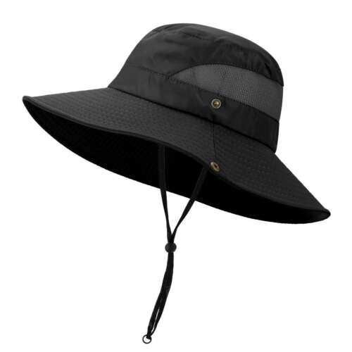 Wide Brim Sun Hat UV Protection Bucket Cap For Hiking Camping Fishing Safari Men - Picture 10 of 16