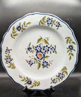 Vintage French Ceramic Handmade 12.25" Decorative Charger Wall Plate Floral
