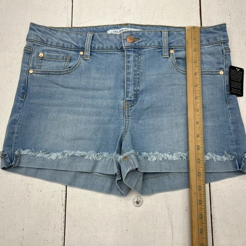 Celebrity Pink Blue Denim Jean Shorts Cuffed Women's Size 11/30 NEW - Picture 5 of 6