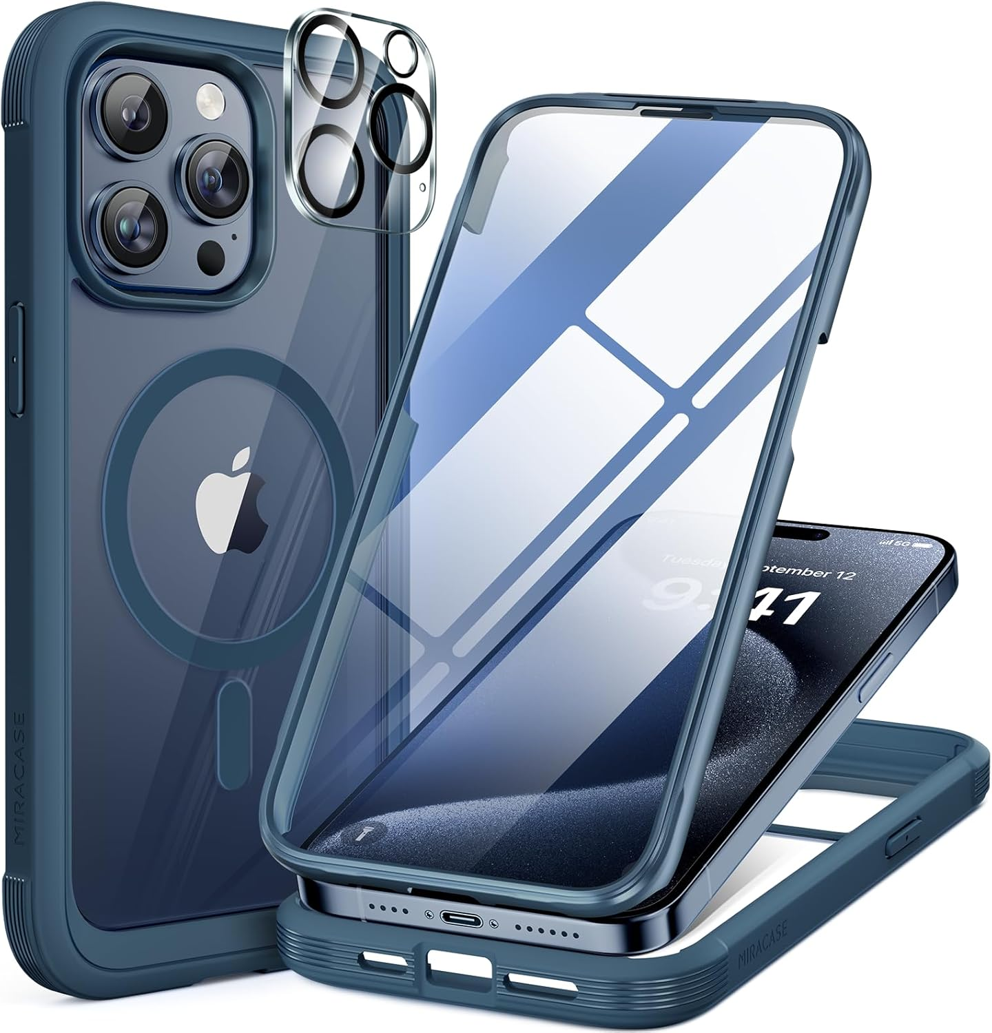 Magnetic for Iphone 15 Pro Case [Compatible with Magsafe] Full-Body Phone Case w