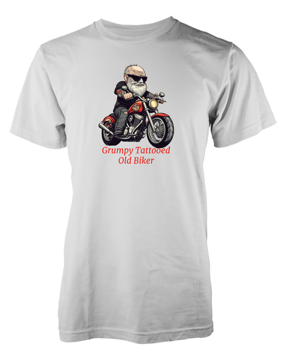 Grumpy Tattooed Old Biker Motorbike Fun Novelty Unique Tshirt Adult & Kids - Picture 10 of 20