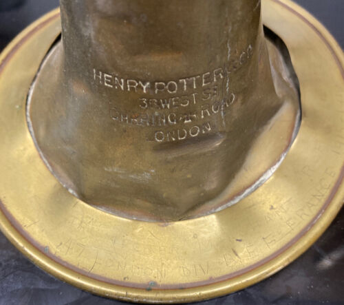 Vintage Henry Potter & Co 36 West St Charing Road London Brass Bugle - Foto 6 di 6