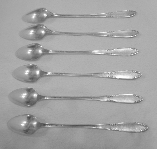 6 cucharas de té helado National KING EDWARD 1936 Art Deco en cigarro franela premium - Imagen 3 de 5