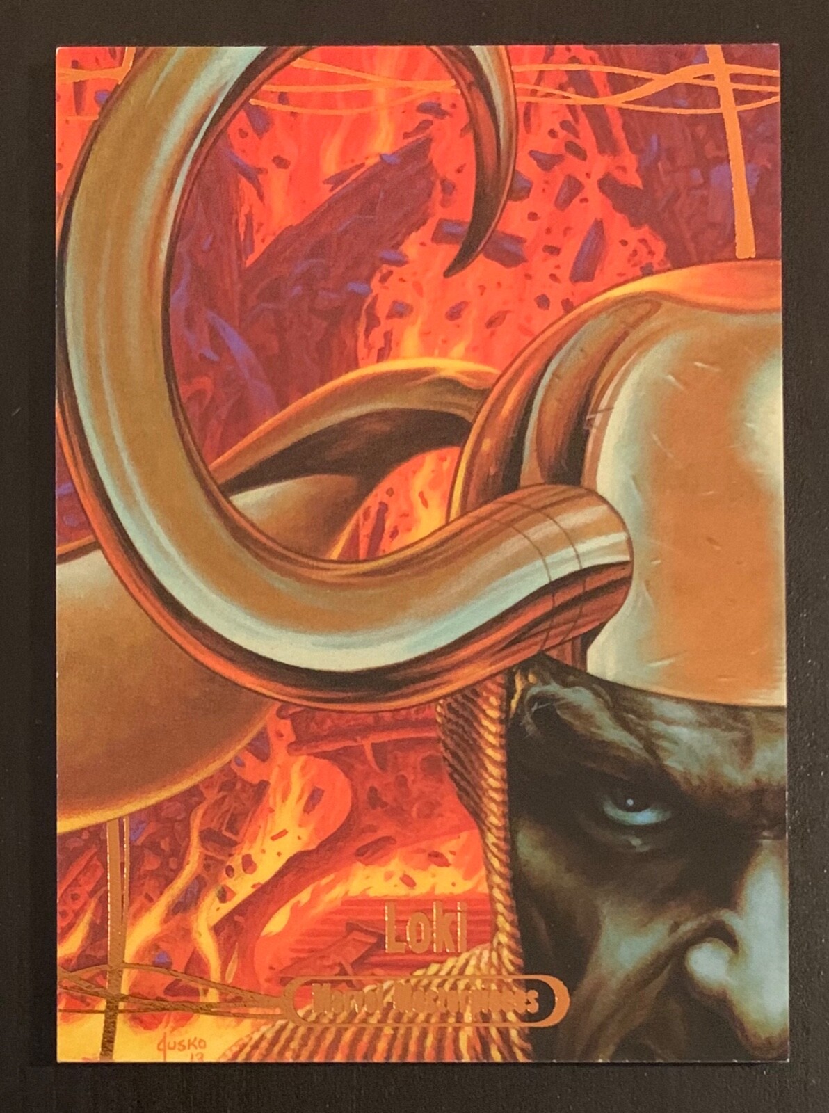 2016 Marvel Masterpieces Legendary Orange #60 LOKI Insert Comic Card /99