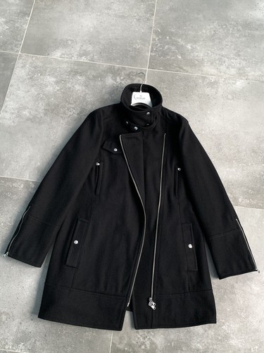 Women's MARELLA MAX MARA Wool Biker Coat Long Jacket UK 16 US 12 EU 44 IT 48 L - Picture 21 of 24