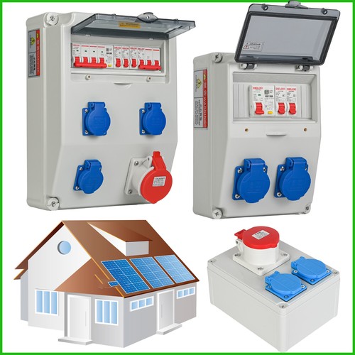 Kombi Wandsteckdose CEE 16A mit Schuko 230V BALS Steckdosen IP54 230V 16A 32A - Bild 1 von 16