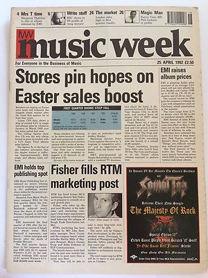 MUSIC WEEK MAGAZINE  25 APRIL 1992  MRS THATCHER TIME     LS