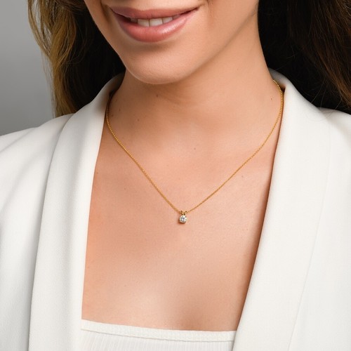 18K Yellow Gold Plated Silver Pendant Necklace With 0.50 TCW Moissanite (D/VVS) - Picture 4 of 5