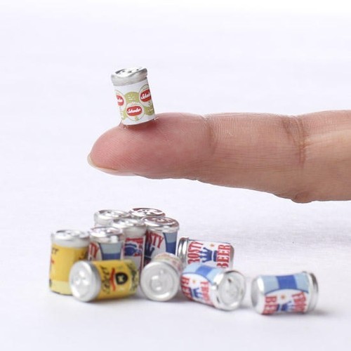 Assorted Beer Can set 6 Dollhouse Miniature Faerie Gnome Garden DA 2306-20 - Picture 2 of 4
