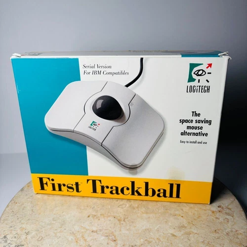 VINTAGE Logitech First Trackball Mouse 1993 Rare PC