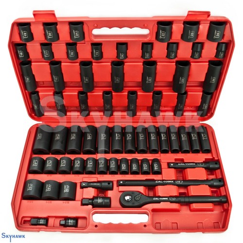 65pc 1/2" Dr SAE & Metric Deep & Shallow std Impact Socket Adapter Reducer Set - Picture 3 of 6