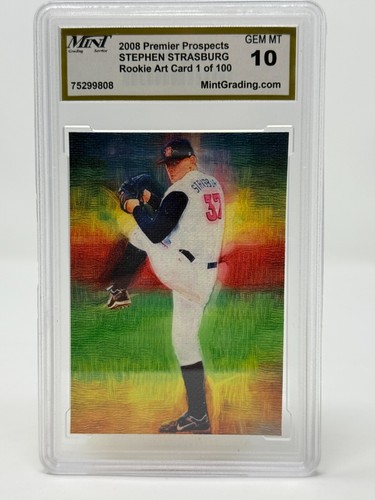 2008 PREMIER PROSPECTS STEPHEN STRASBURG ROOKIE ART 1/100 "BLANK BACK" - Picture 1 of 2