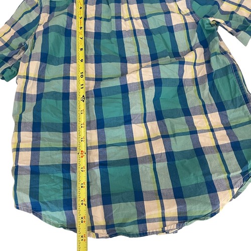 Gap Shirt Boy's Large Blue Plaid Button Up Collared Short Sleeve Colorful Top - Picture 5 of 8