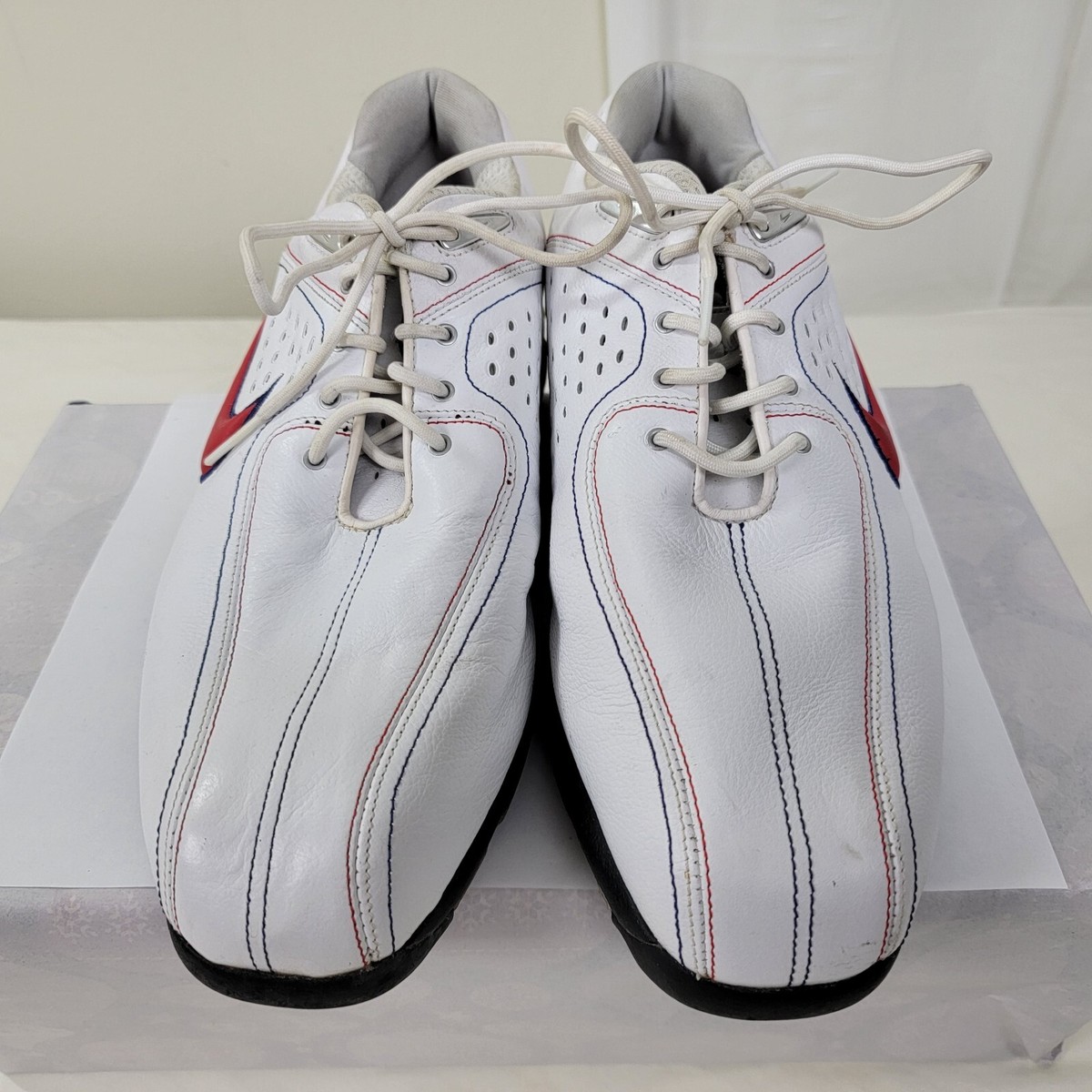 Nike Golf Shoes White with Red / Blue Mens 9.5 W Team USA flag on