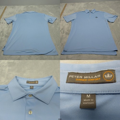 Peter Millar Poloshirt Herren mittelblau Sommer Komfort Kurzarm Golf Freizeit