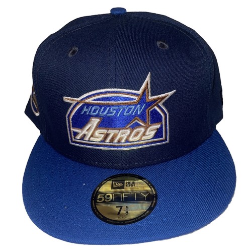 New Houston Astros Fitted 59Fifty Blue Hat Size 7 5/8 Cooperstown Collections - Picture 1 of 5
