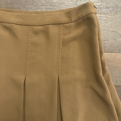完売品　8yards Box Pleated Wilfred Aritzia Box Pleat Midi Skirt Sz12 Tan Beige Light
