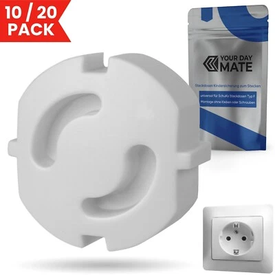 YOUR DAY MATE Steckdosen Kindersicherung ohne Kleben zum Einstecken Steckdosenschutz Baby Set