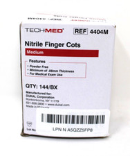 Dukal 4404M Tech Med Nitrile Finger Cots Size Medium - 144 Damaged BX