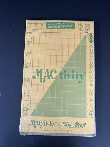 Vintage MACtivity Uni Craft Macrame Work Board & T-Pins 12” X 19” - Picture 2 of 9