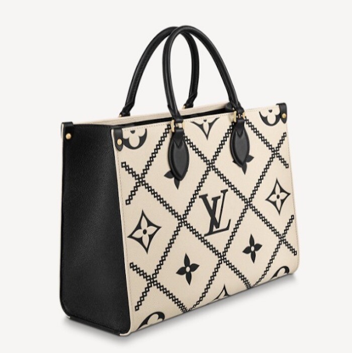 NEW AUTH LOUIS VUITTON ON THE GO MM TOTE BAG~CREAM