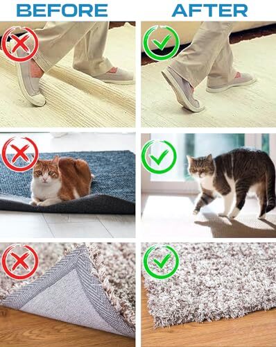 -Pack Gripper for Rug for Hardwood Floors and Tiles: Double-Sided Reusable 16 - Imagen 3 de 7