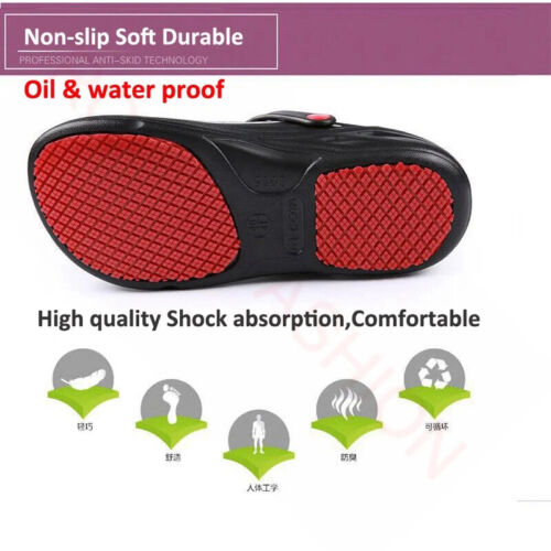 Waterproof Non-slip Chef Shoes For Men Garden Shoes Rubber Sandals Restaurant - Picture 11 of 29