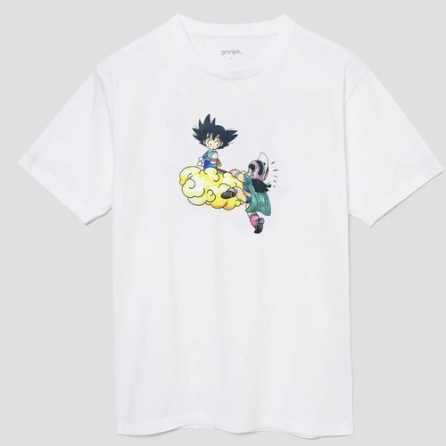 L size graniph Dragon Ball T-shirt Goku Chichi White from Japan Rare - Picture 2 of 5