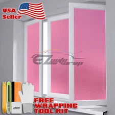 *48"x84" Pink Frosted Film Glass Home Bathroom Window Security Privacy Sticker