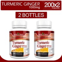 ▶ Turmeric Ginger 1000mg | 200x2 Vegetarian Capsules L 100% Organic Herbal ▶ Turmeric Ginger 1000mg | 200x2 Vegetarian Capsules L 100% Organic Herbal
