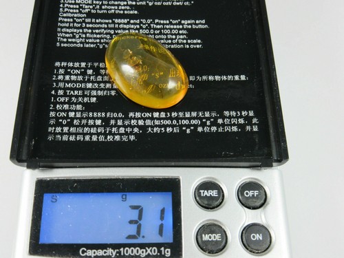 Fossil Amber Dominican Insect Green Bead Authentic Caribbean Stone (3.1g) #1249 - Picture 9 of 9