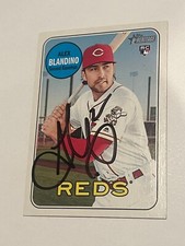 SIGNED BASEBALL CARD AUTO TOPPS 2018 HERITAGE ALEX BLANDINO CINCINNATI REDS #509