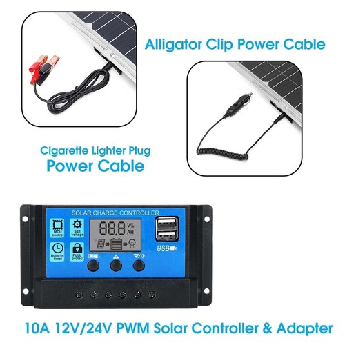 100W 12V Solarpanel Solarmodule Ladegerät Solaranlage Komplettset für Camping - Bild 2 von 12