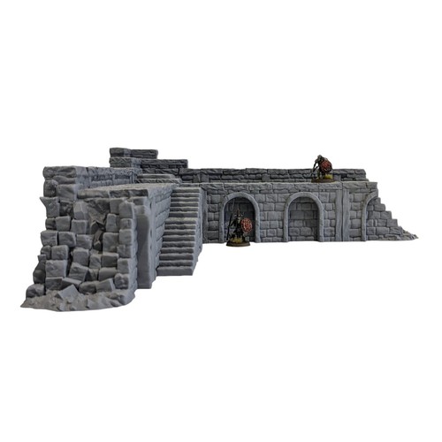 Mittelalterliche zerstörte Mauer | 28 mm Streugelände für Warhammer AoS LOTR Alte Welt - Bild 4 von 8