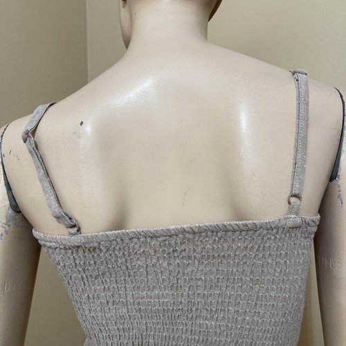 Women’s Beige Cotton Linen Casual Open Stretch Wooden Buttons Size M Sundress - Picture 11 of 12