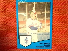 1989 ProCards #1239 Larry Walker - Indianapolis Indians - HOF Minor League Rooki