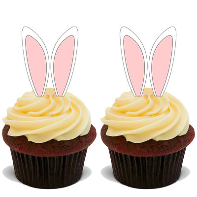 36 PREMIUM OSTERN AUFSTELLER ESSBAR REIS KARTE FLACH Cup Cake Topper Deko D8