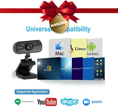 Webcam/Web Camera Video 1080P HD USB w/Microphone