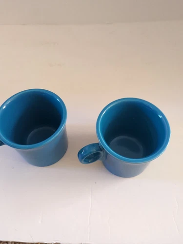 Lot Of 2 FIESTA Ware Blue MUGS Coffee Handle HLC