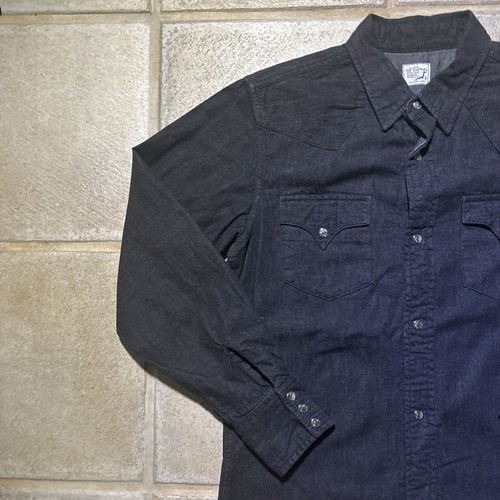 Camisa Denim OrSlow Occidental Japonesa Manga Larga Negra Talla 2 Hecha en Japón A Presión - Imagen 5 de 11