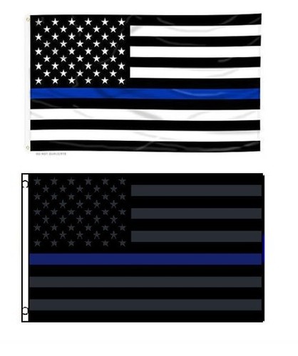 2 PACK 3x5 Ft Law Enforcement Swat Police Swat Flag + USA Thin BLUE Line  - Picture 1 of 2