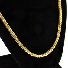 18k Gold Plated Franco Chain 24" In Long x 4MM Wide Iron Snake Hip Hop Necklace