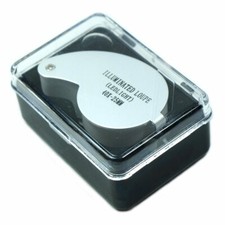 40X 25mm Illuminated Magnifier Jeweler LED Lighted Loupe Loop with Case