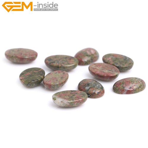 5Pcs CAB Cabochon Green Unakite Beads Natural Stone For Jewelry Making Pendant - Picture 3 of 50